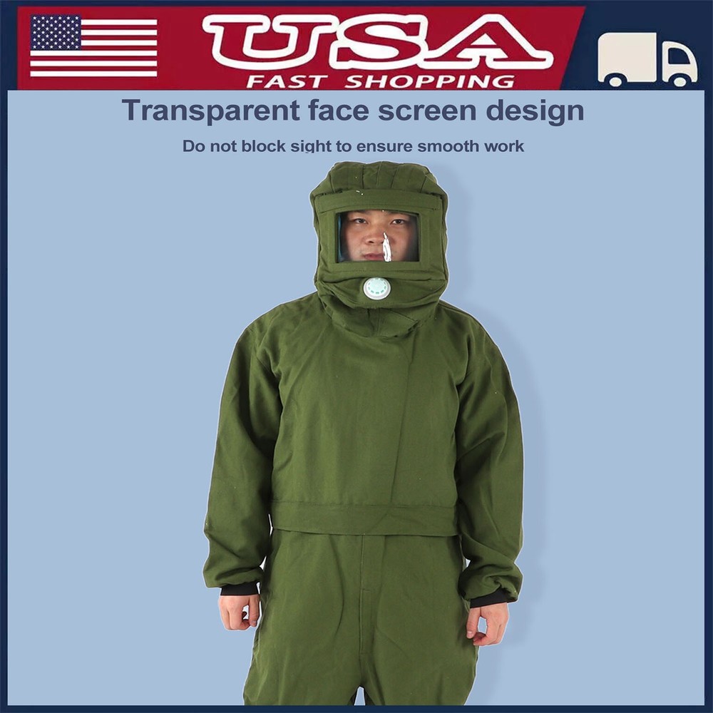 Sand Blasting Suit Protective Hood Splash Work Protection Protective Mask US