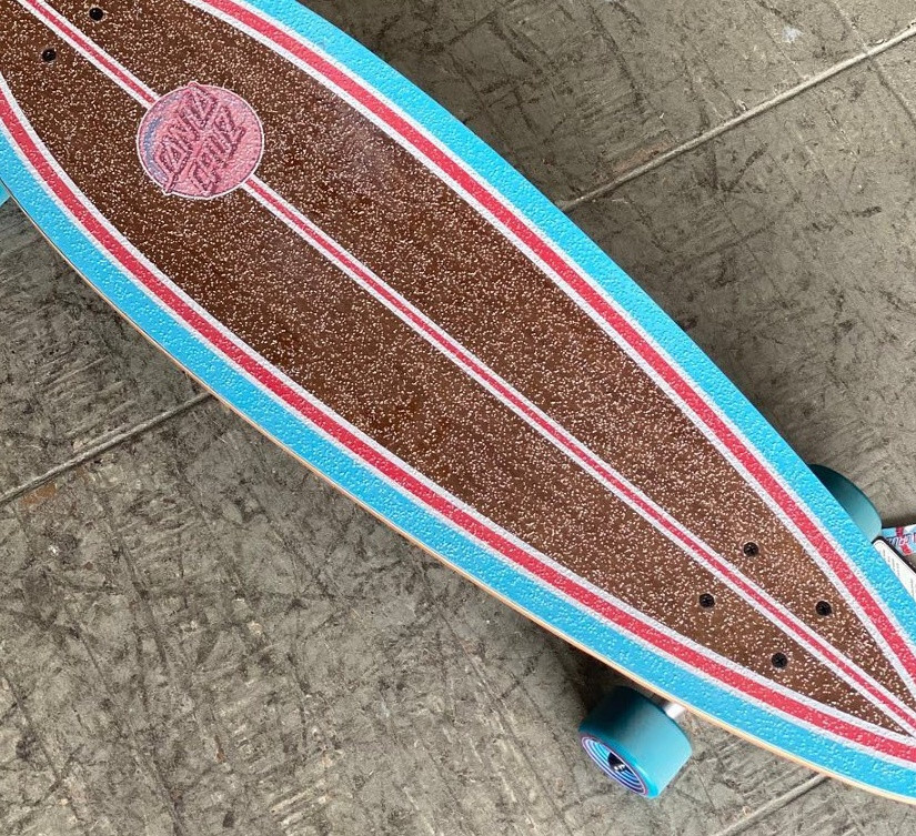 Santa Cruz Decoder Wave TEAL RED Pintail Longboard SKATEBOARD Complete 9.2"x33"