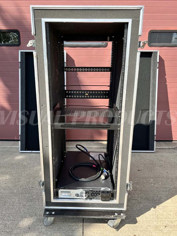 Omega Rack Road Case 28RU w/ APC Smart UPS for Server Network Data Audio Visual