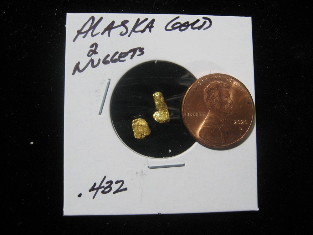 ALASKA GOLD .432 GRAM  2 NUGGETS