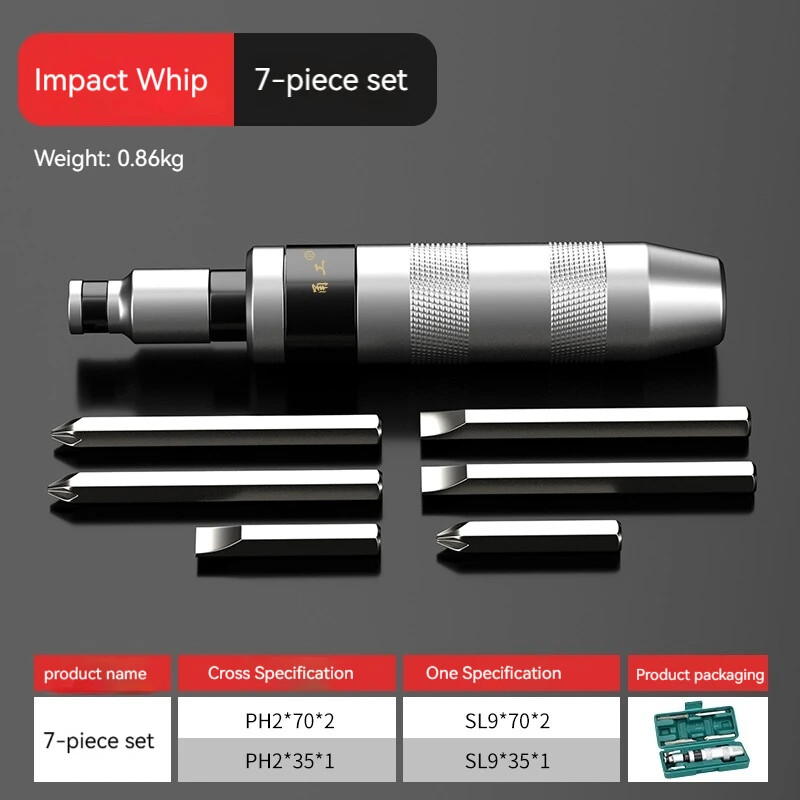 7/13PC Impact Screwdriver Hand Manual Reversible Impact DriverSet Durable Remove