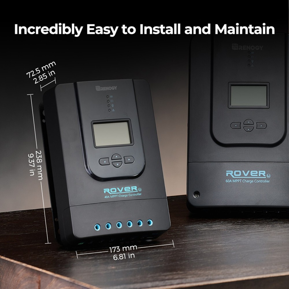 Renogy 40A 12V/24V DC Input MPPT Auto Parameter Charge Controller Refurbished