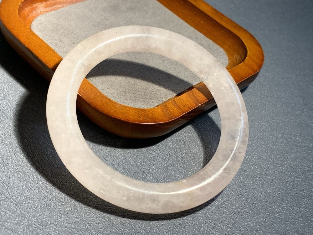 56.3mm Natural Rose Crystal Bangle/hand polished