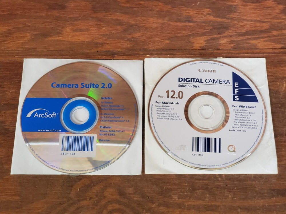 Canon Digital Camera Solution Disc 12.0 & Camera Suite 2.0 ArcSoft Windows