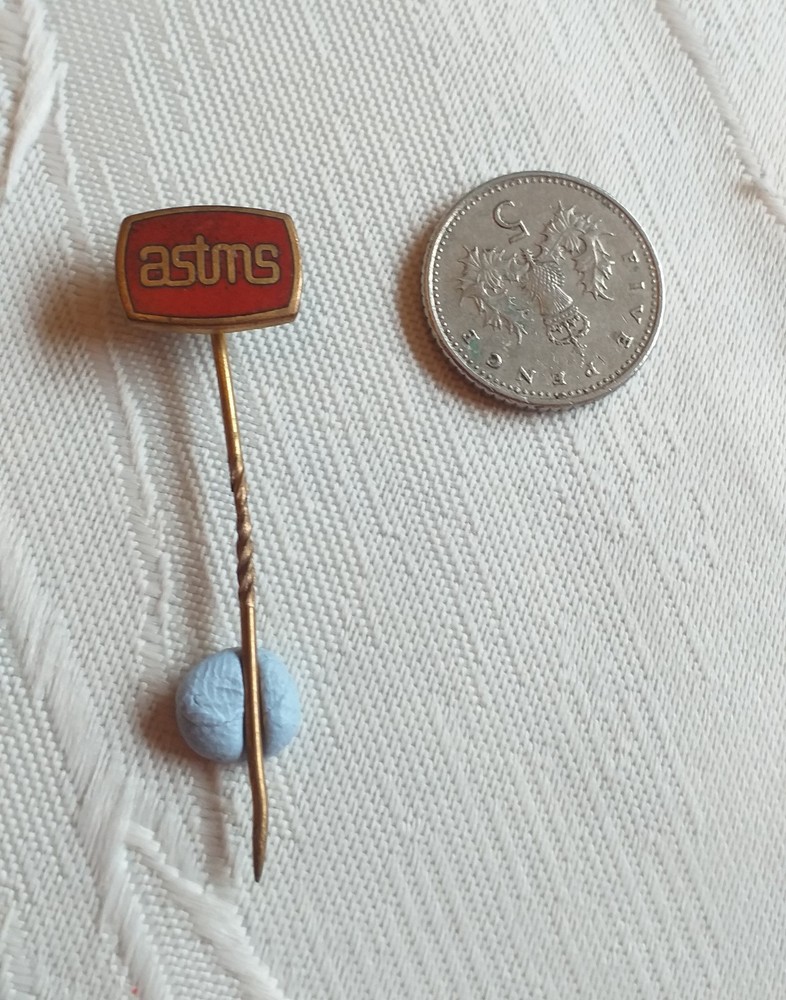ASTMS enamel stick pin union badge