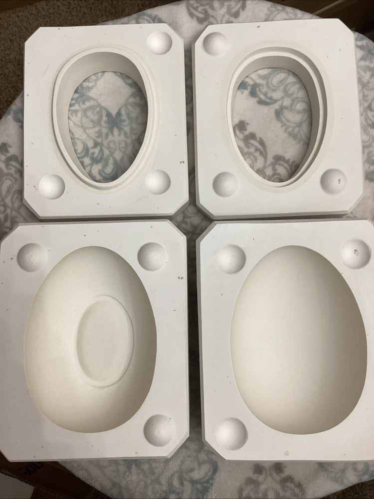 VTG Cramer HC#173 Large Plain Egg Box Candy Dish 2 Molds Ceramic Slip Cast Mold