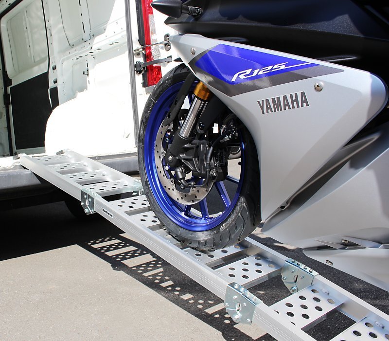 Motorcycle aluminium loading ramp CS3 set wheel chock Easy Plus folding max 270k