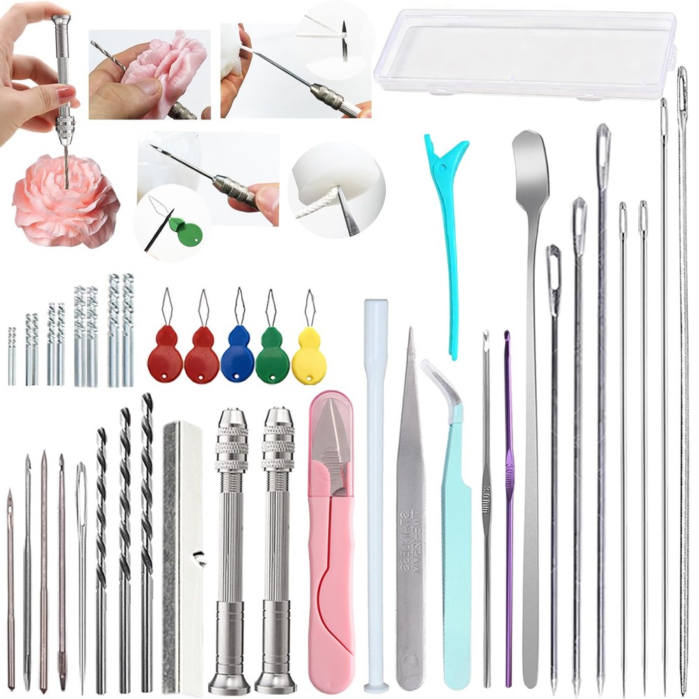 41PCS Mold Punch Wicking Needle Tools Inserting Tool for Candle Making Adjust...