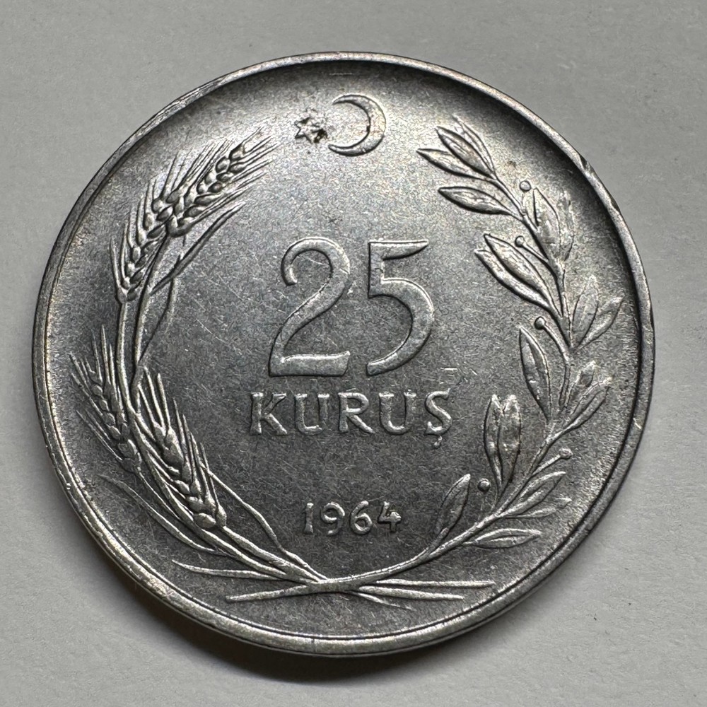 1964 Turkey 25 Kurus - Coin #C-070