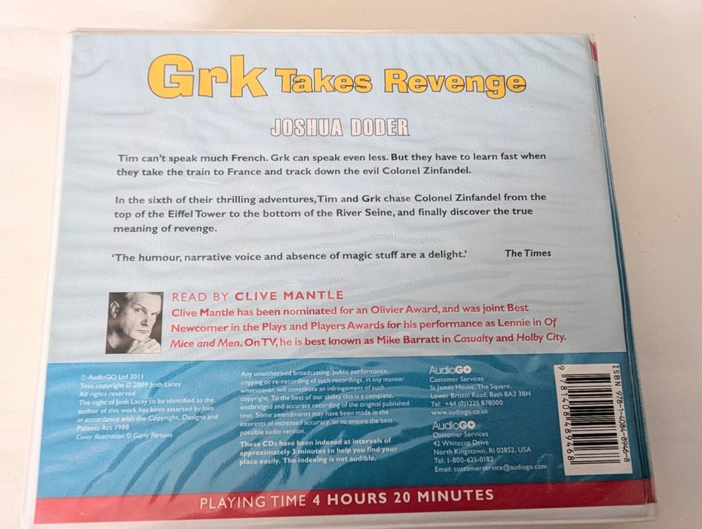 Grk Takes Revenge, (Audiobook) By Joshua Doder. (B67)