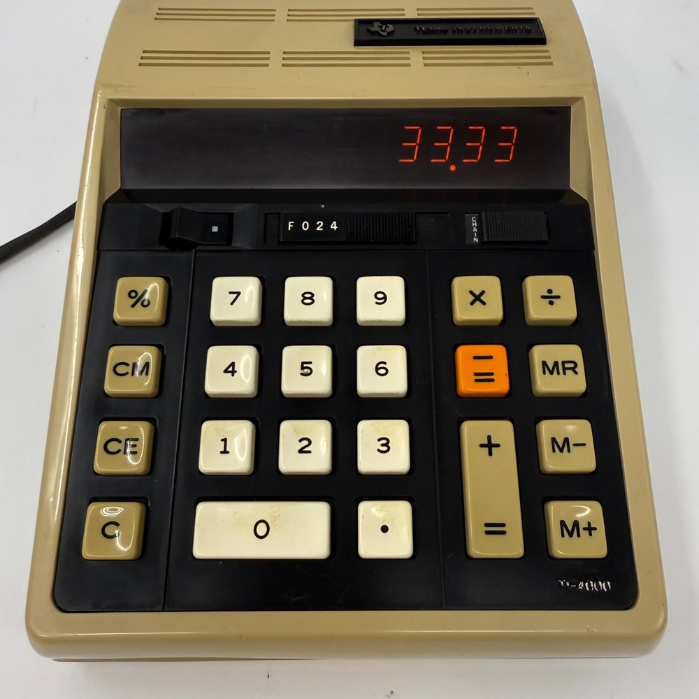 Vintage Texas Instruments Electronic Calculator TI-4000; #2 doesnt work