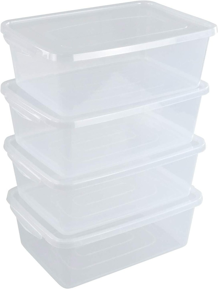 14-Quart Clear Storage Box with Lid Plastic Locking Box/Container