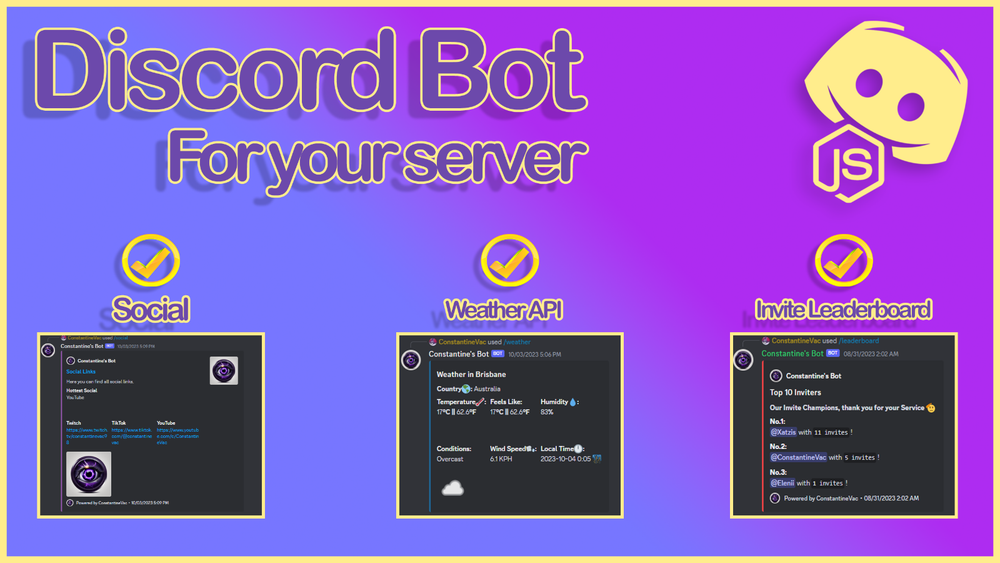 Discord Bot + Server - Made with JavaScript and Discord.js
