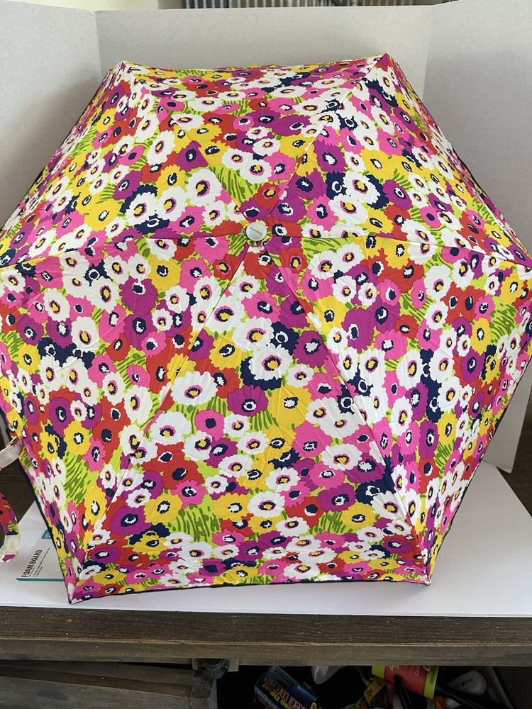 Vintage Totes Umbrella M Medium Coverage Mini Compact W Case Floral Design EUC