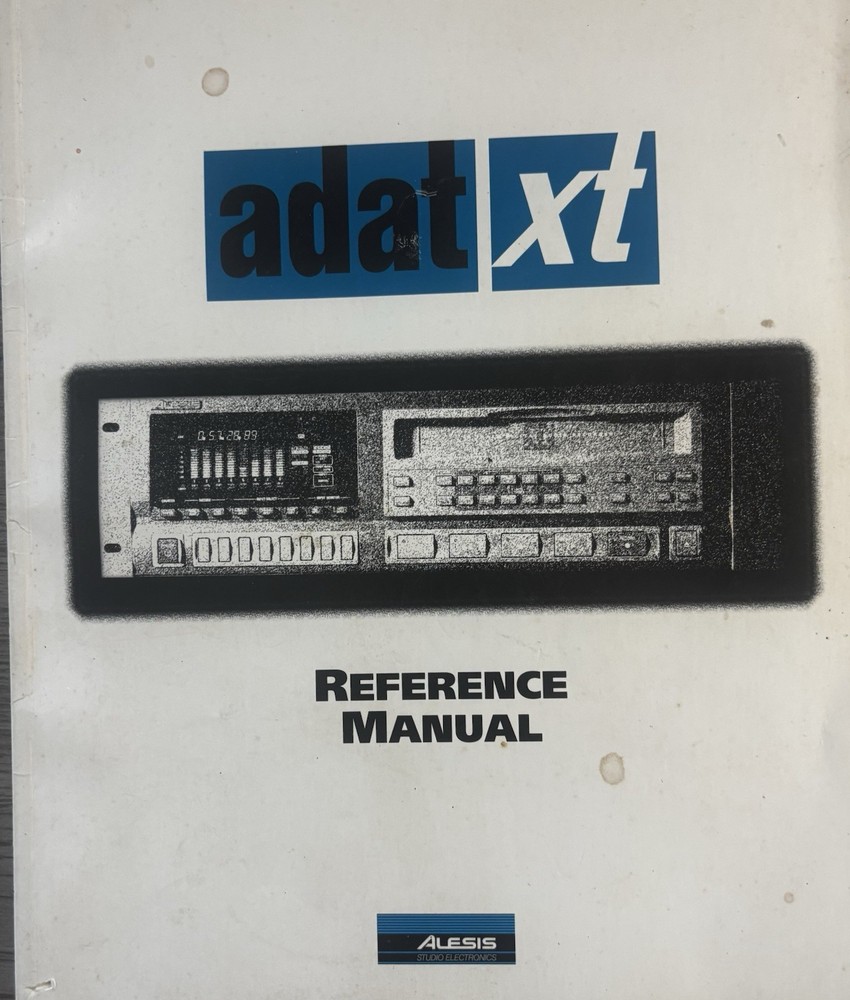 Alesis ADAT XT Reference Manual for Audio Recorder