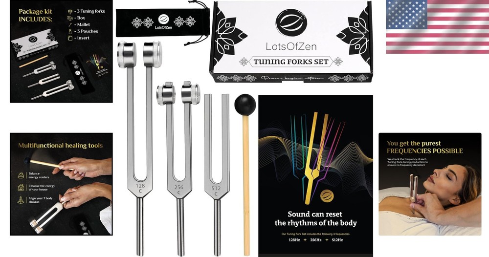 Multifunctional Healing Tuning Forks Kit: Travel-Friendly for Mindfulness Work