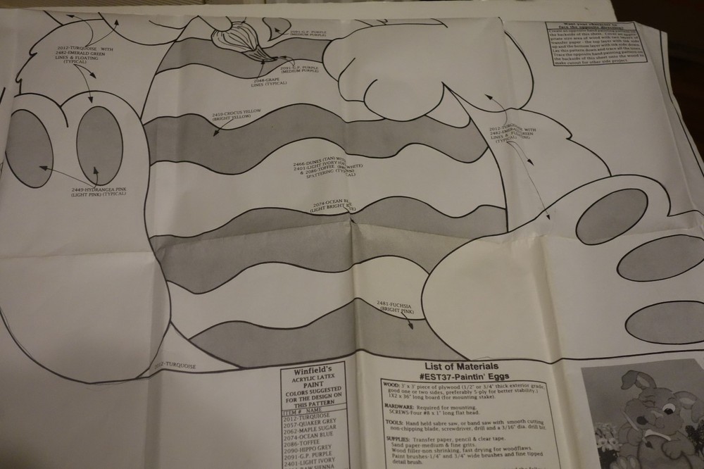 Winfield Collection Paintin' Eggs Woodcraft Pattern EST37 Easter Bunny Yard Art
