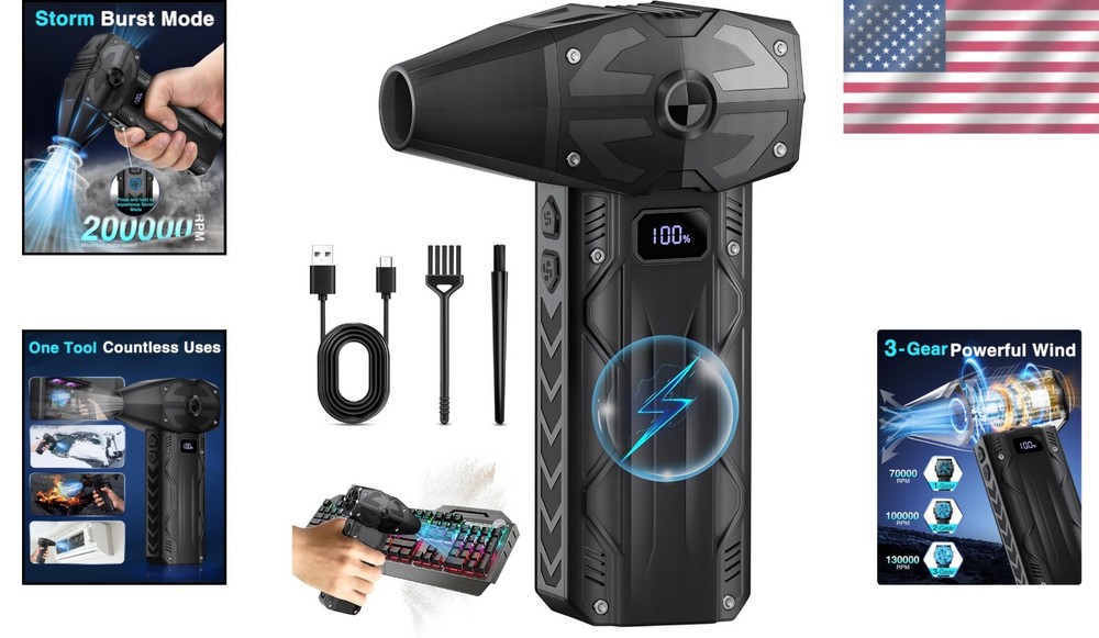 PowerPro 4-Gear Cordless Air Duster with Fast Charging