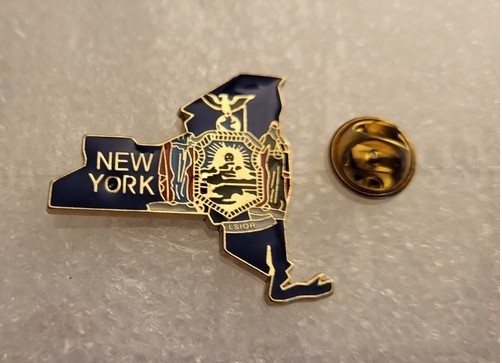 New York State Map lapel pin