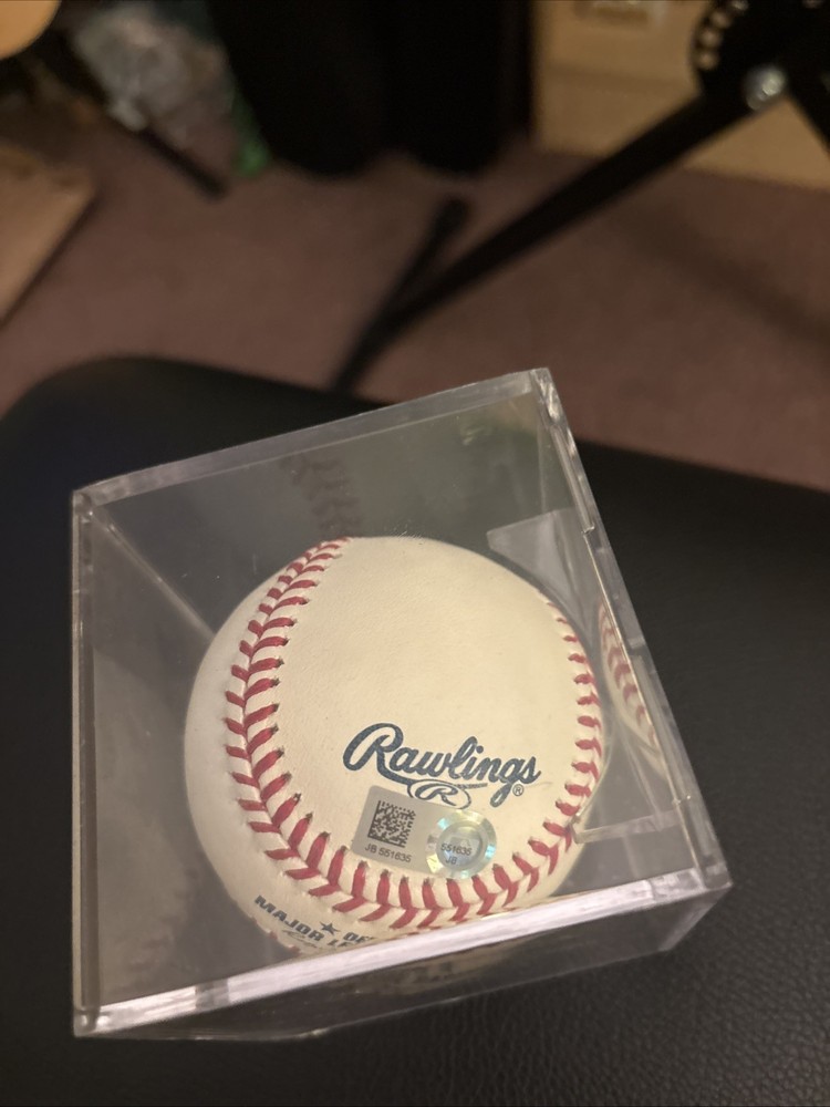 Jackie Bradley Jr Autographed Ball In Display Case
