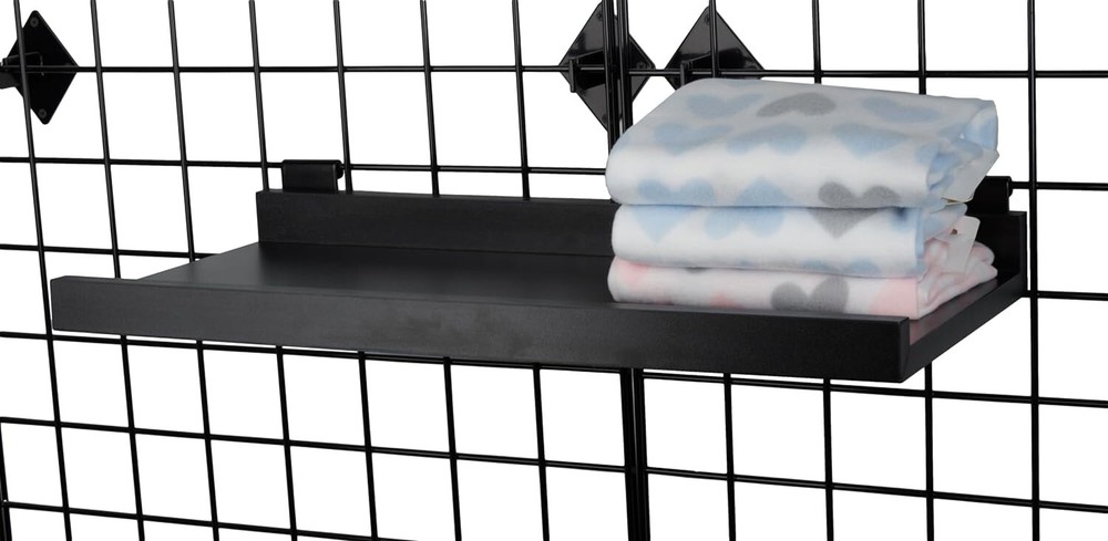 Wire Grid Laminated Black Melamine Shelf 24" X 11 ½” Retail Display