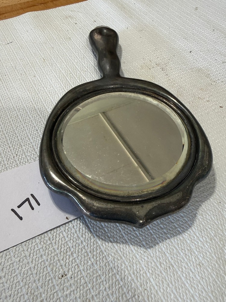 Vintage Silver Plated Hand Mirror (#171)