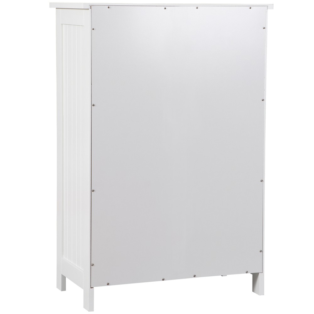 White Bathroom Storage Cabinet with Adjustable Shelf Floor Storage Cupboard
