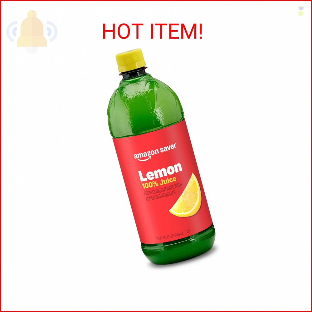 Amazon Saver, Lemon Juice, 100% Juice, 32 Fl Oz