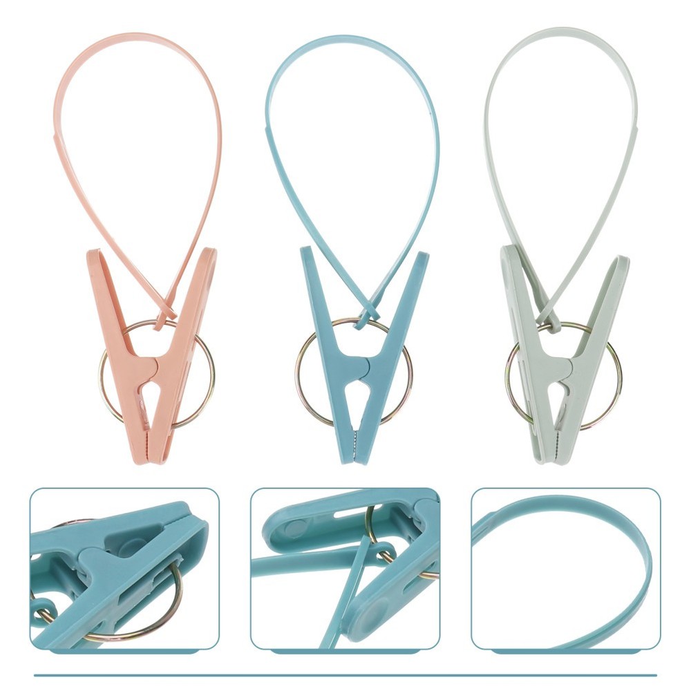 12 Pcs Sock Clips for Laundry Clothespin with Hanging Loop Drying