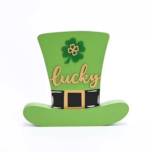 St Patrick's Day Decorations for Table, Wooden St Patrick's Day Hat Medium