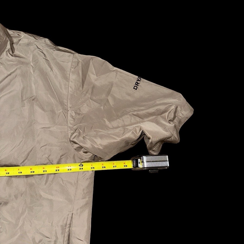 DryJoys By FootJoy golf jacket men Large tan short sleeve pullover windbreaker