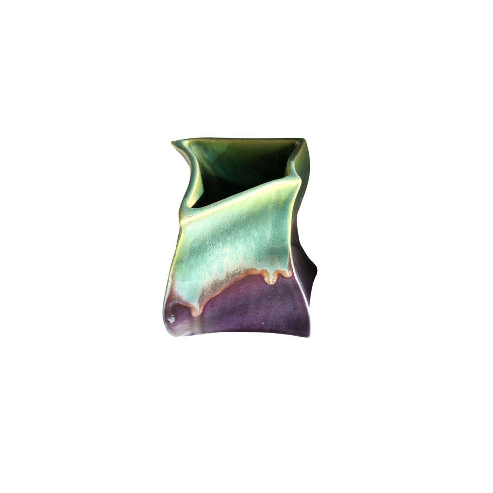 Abstract Shape Drip Vase Green and Purple