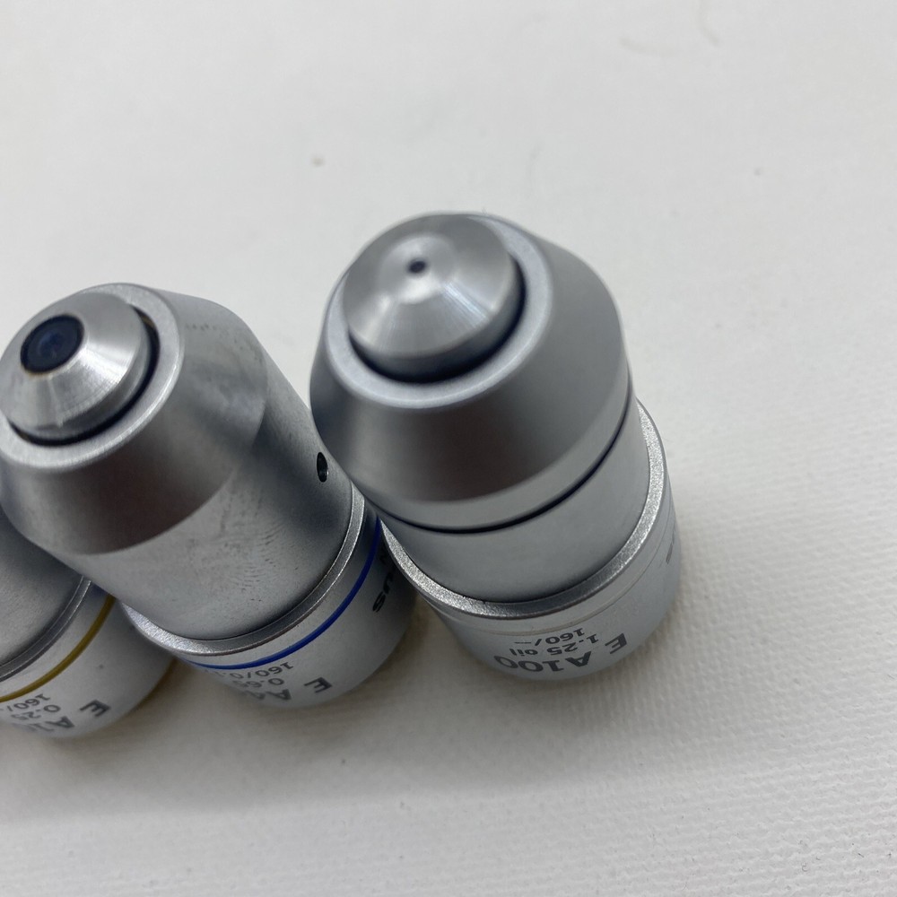 Olympus Microscope Objective Set - E A4, E A10, E A40, E A100 oil