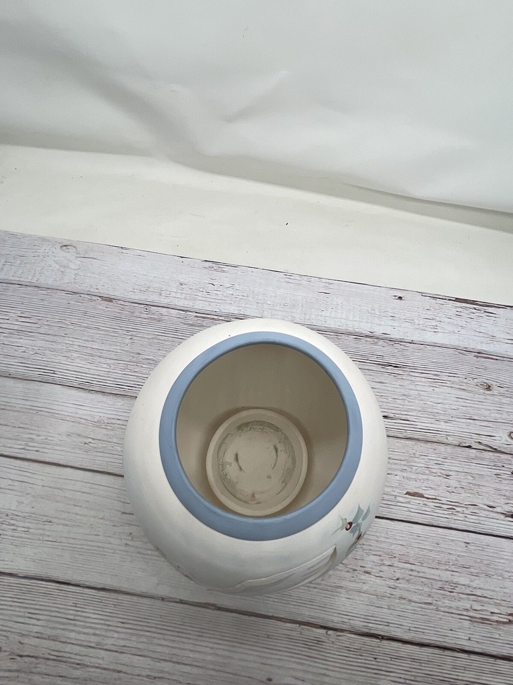 Christmas Dove Tabletop Ceramic Candleholder 6.5” Tall