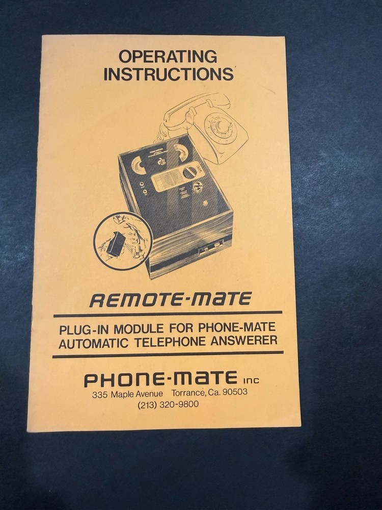 Phone-mate 400 Answering Machine Instructions & Brochure