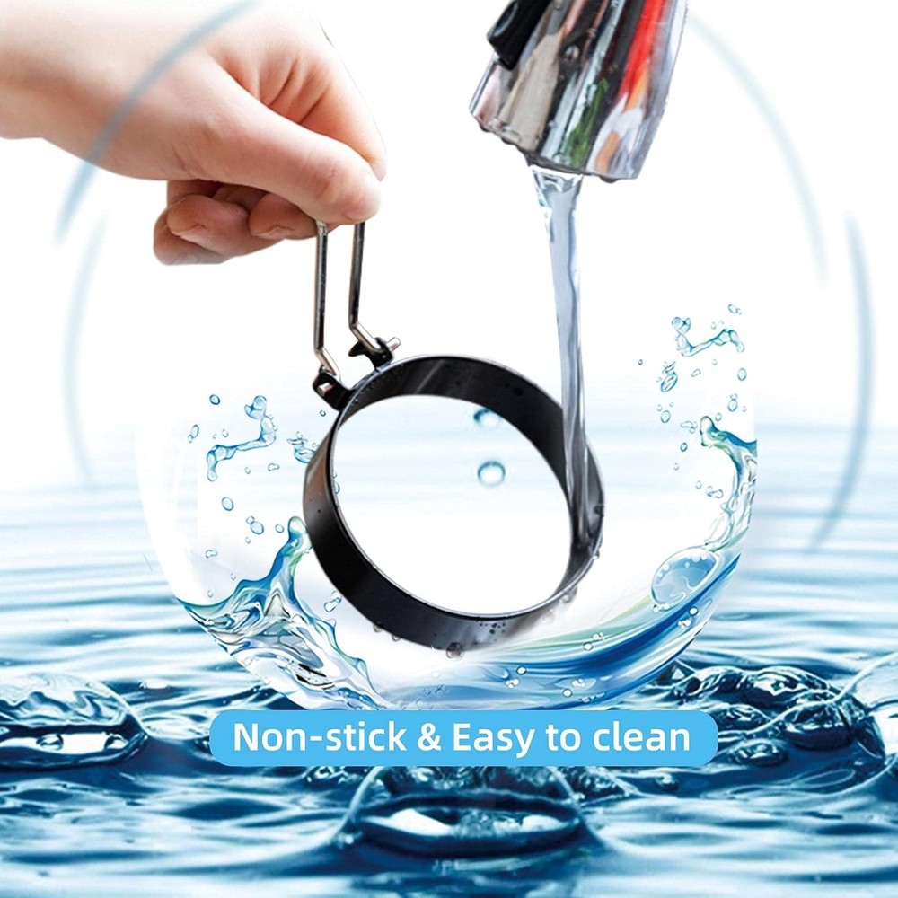 Professional-Grade 3.5" Egg Rings & Separator Set - Effortless Breakfast Maker