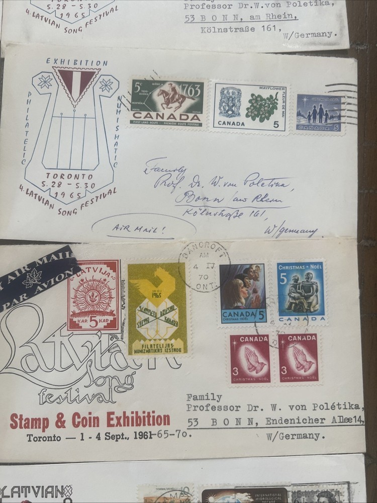 Canada To Germany stamp covers 1960’s & 1970’s