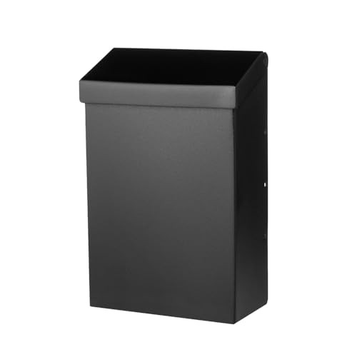 Modern Heritage Vertical Wall-Mounted Mailbox for Outside, Rust Textured Black