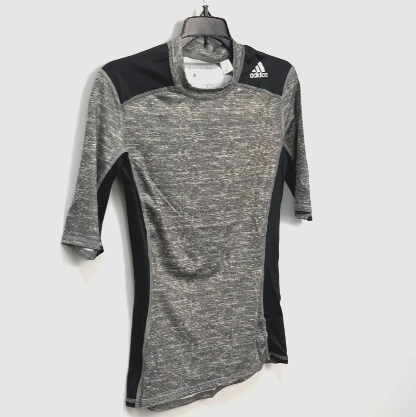 Adidas Techfit Gray & Black 1/2 Sleeve Compression Base Top Men's Multiple Sizes