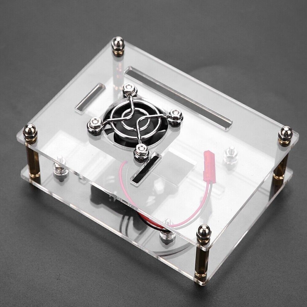 Acrylic PMMA Enclosure Box Protective Case Cooling Fan for Raspberry Pi 2 3