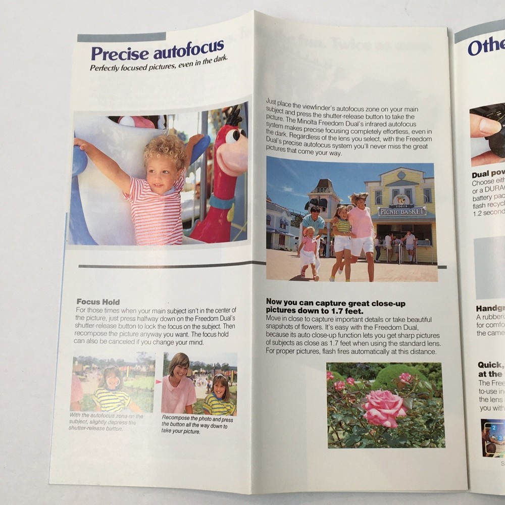 Minolta Freedom Dual 35mm Brochure 1987
