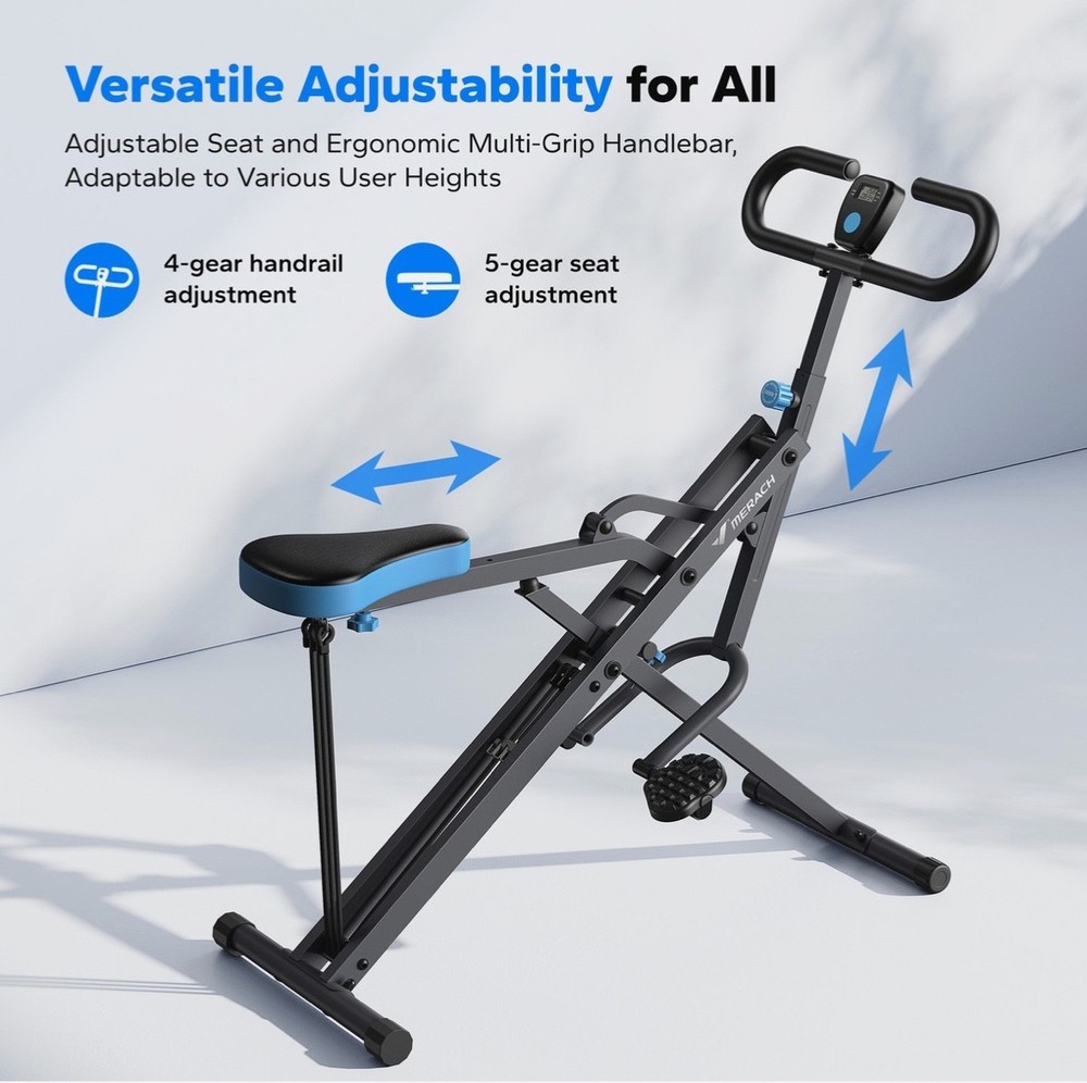MERACH Squat Machine Adjustable Resistance Glutes Workout Foldable Easy Setup