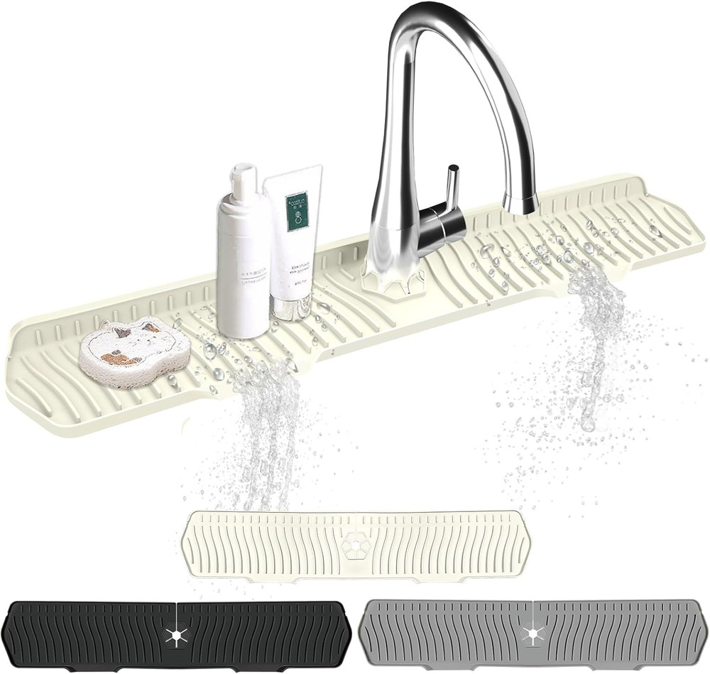 Protector salpicaduras fregadero cocina silicona 30x6 tapete grifo encimera bano