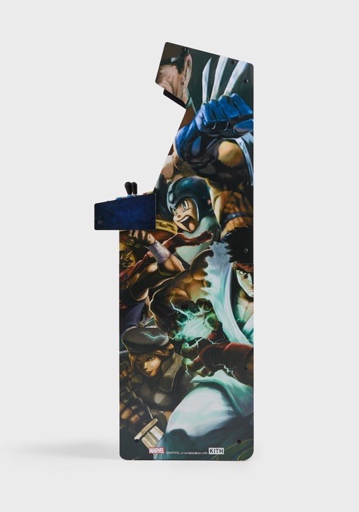 KITH FOR ARCADE1UP MARVEL VS CAPCOM 2 ARCADE W/ STOOL & GAMES IN HAND