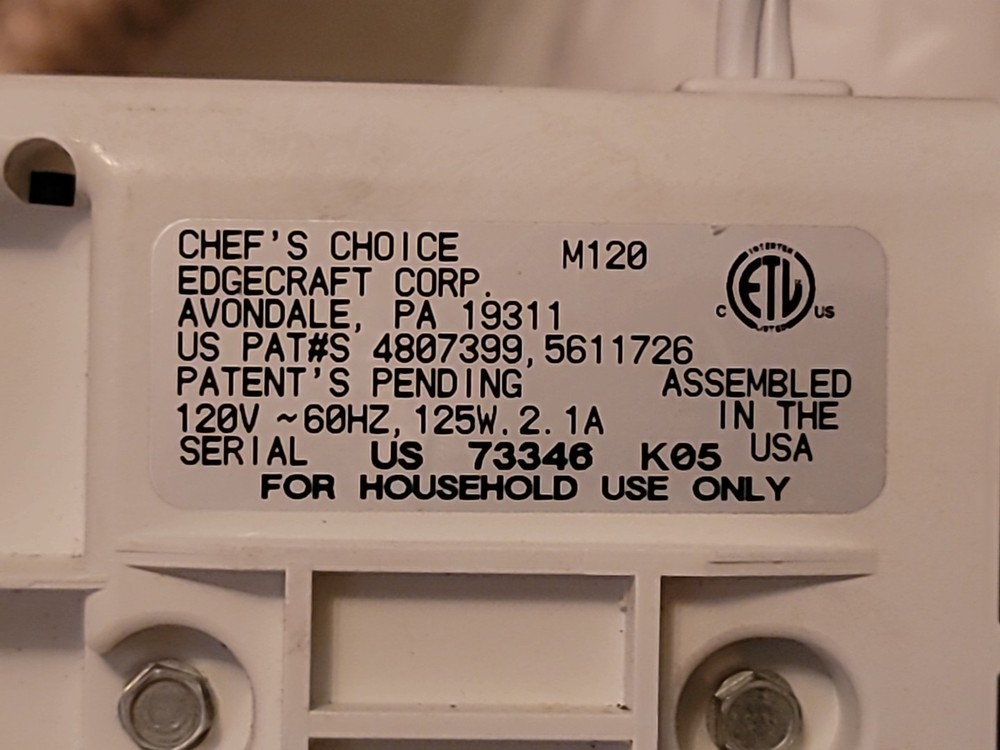 Chefs Choice Edge Select 120 Diamond Hone Knife Sharpener - Tested working