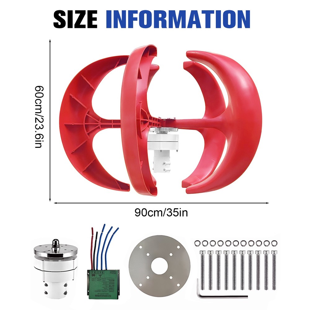 1200W 12V Vertical Axis Wind Power Turbine Generator Controller Home Windmill