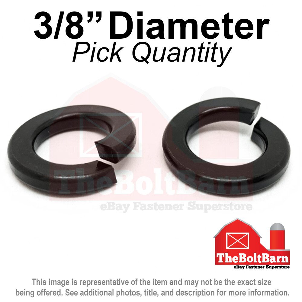 3/8" Alloy Steel Split Ring Lock Washers Grade 8 Black Oxide (Pick Qty)
