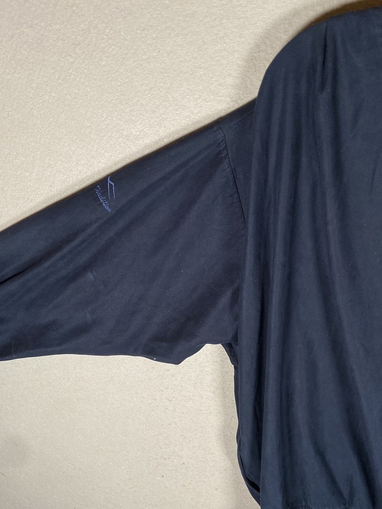 Zero Restriction Blue L/S Microfiber Poly 1/4 Zip Pullover Golf Windbreaker L