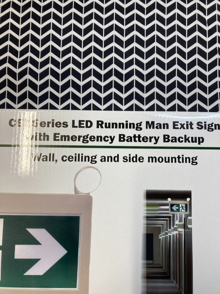 Exit sign led green running man with lights