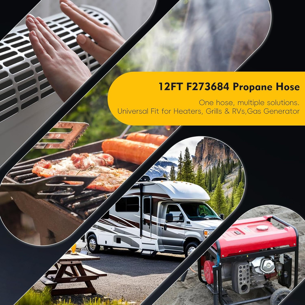 12 FT F273684 Propane Hose with Regulator Compatible with Mr Heater F273684 Budd